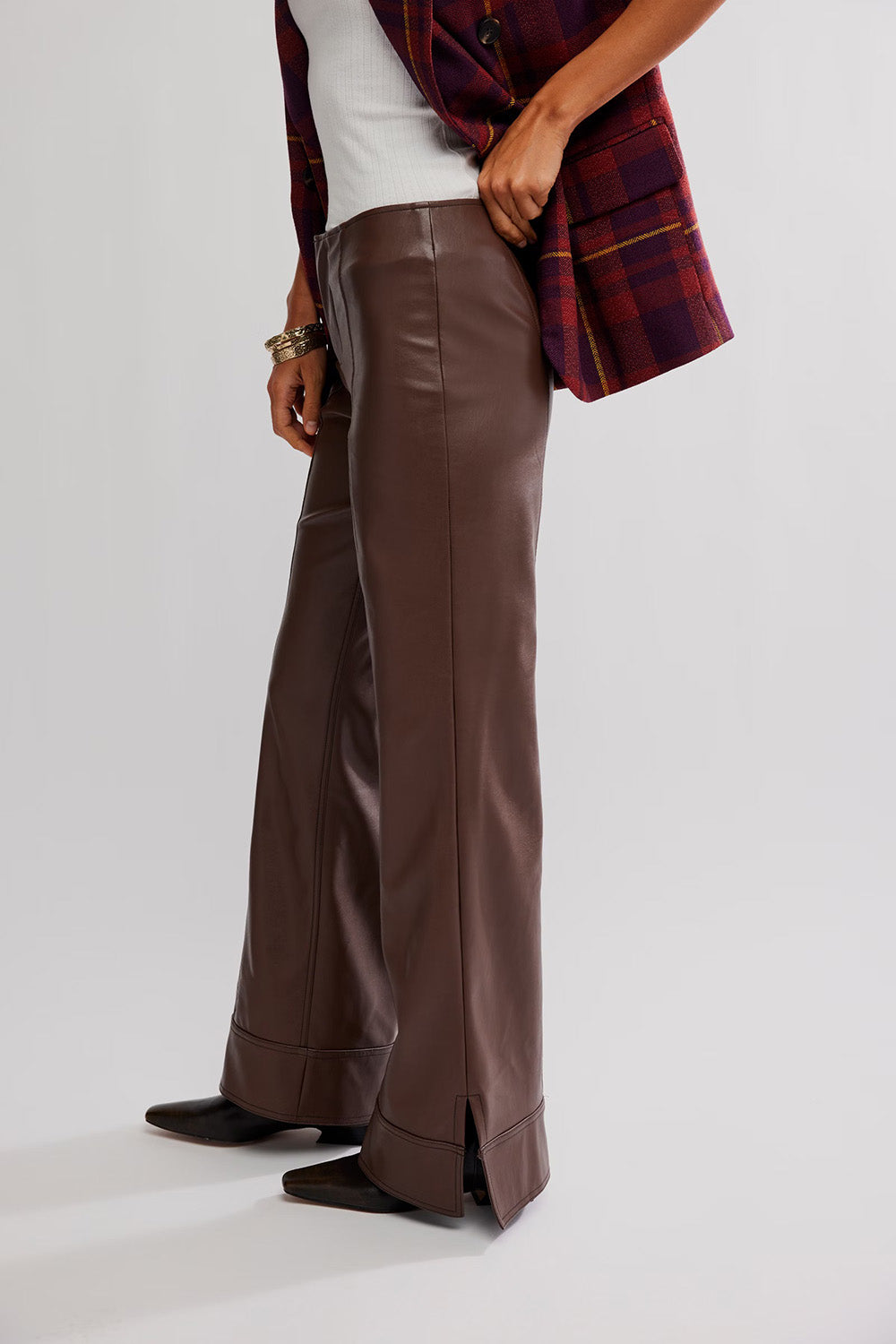 Free People - Glow Up Vegan Pant - Potting Soil - Side