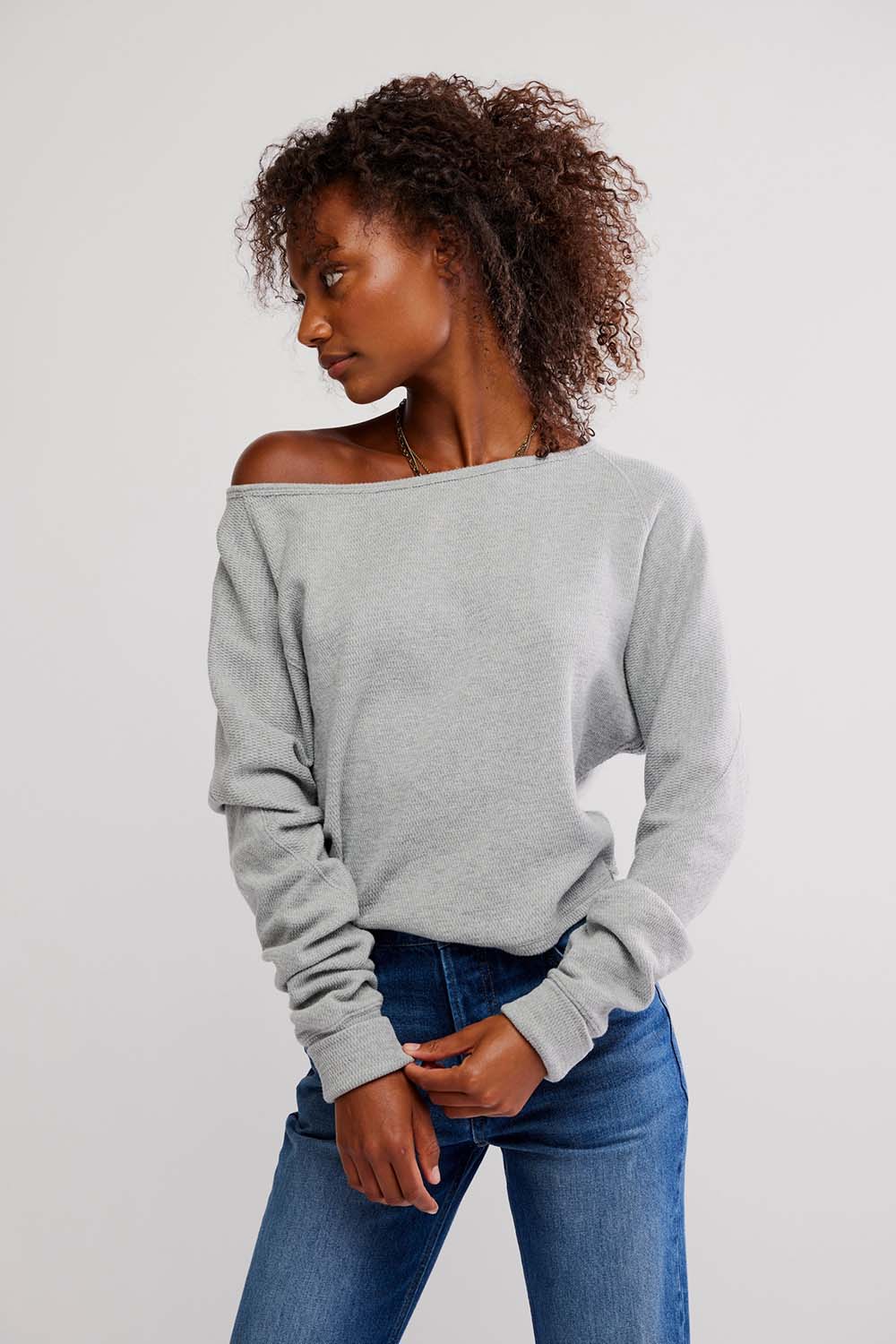 free people jess long sleeve heather grey front