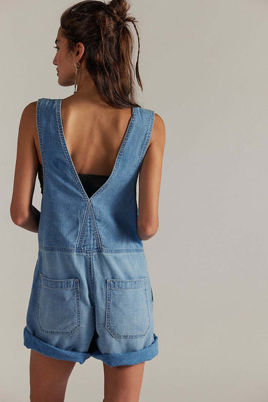 free people jude denim shortall light indigo back