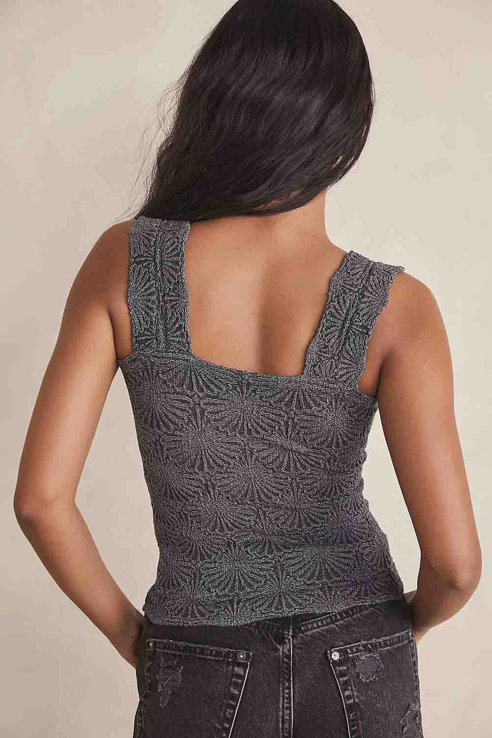 free people love letter cami black back