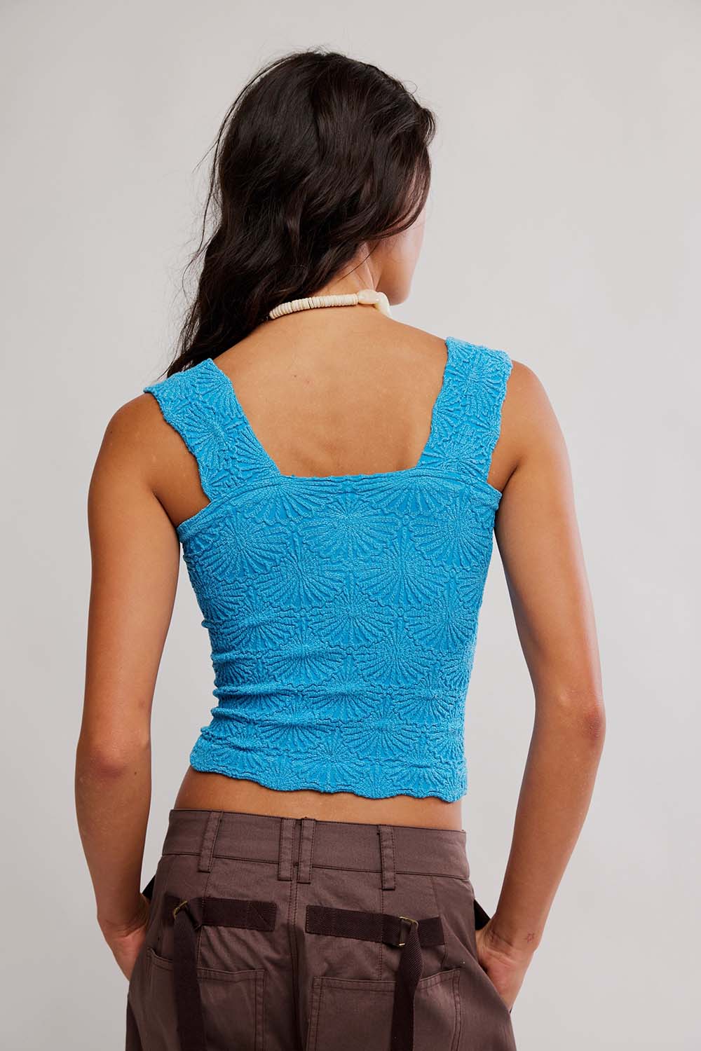 free people love letter cami hyper teal back