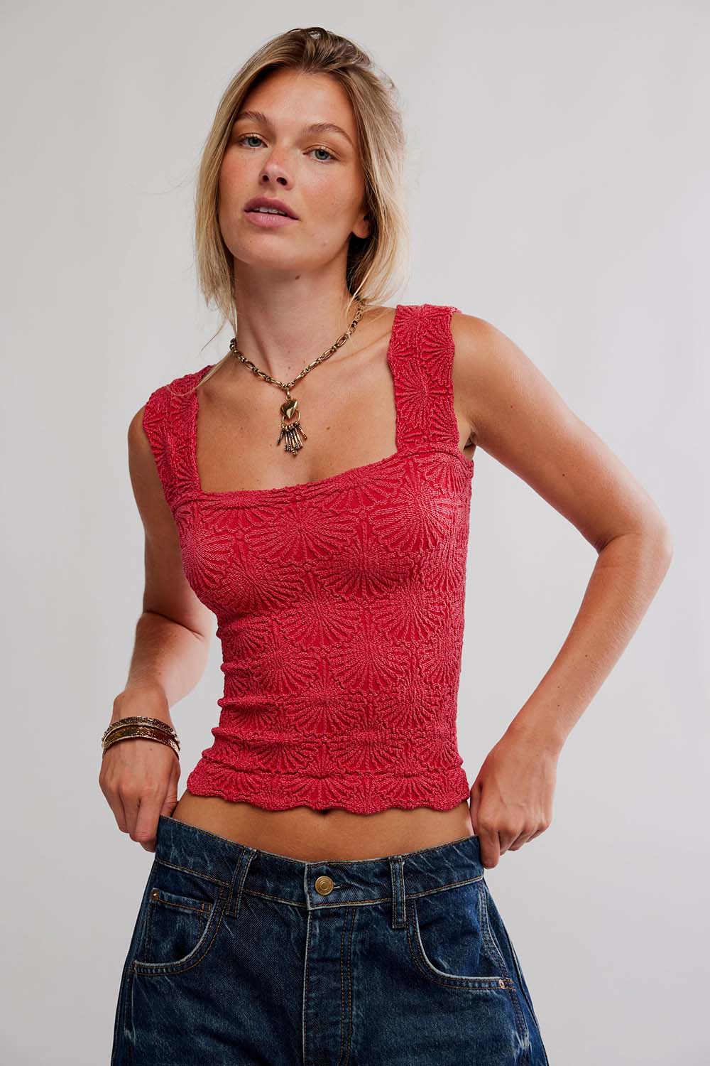 free people love letter cami salsa front