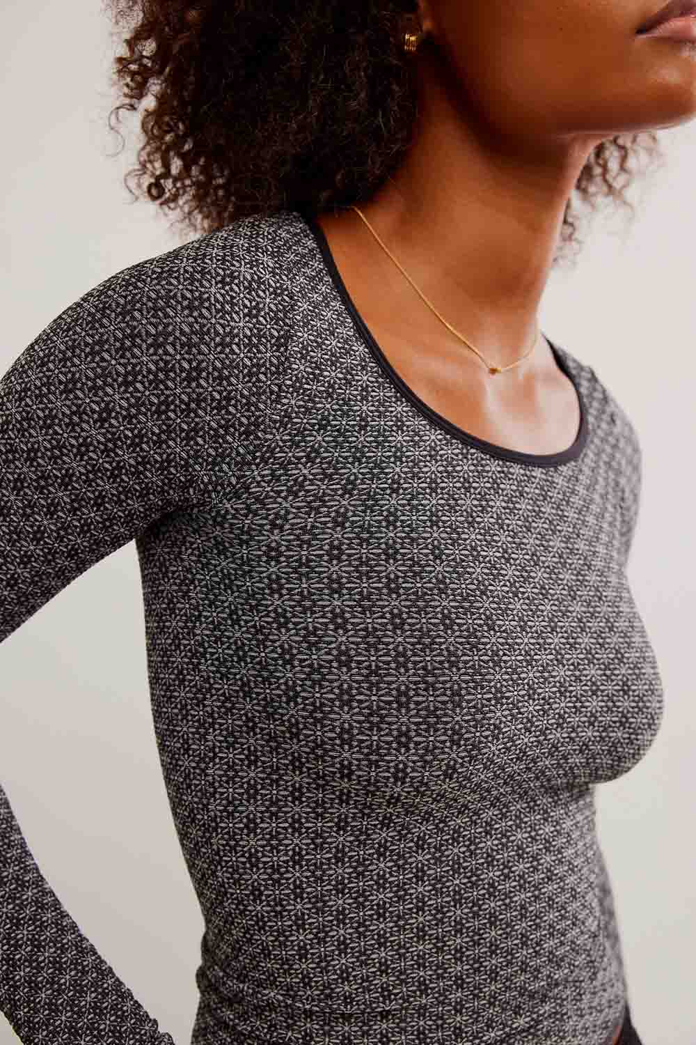 Free People - Love Letter LS - Black - Detail