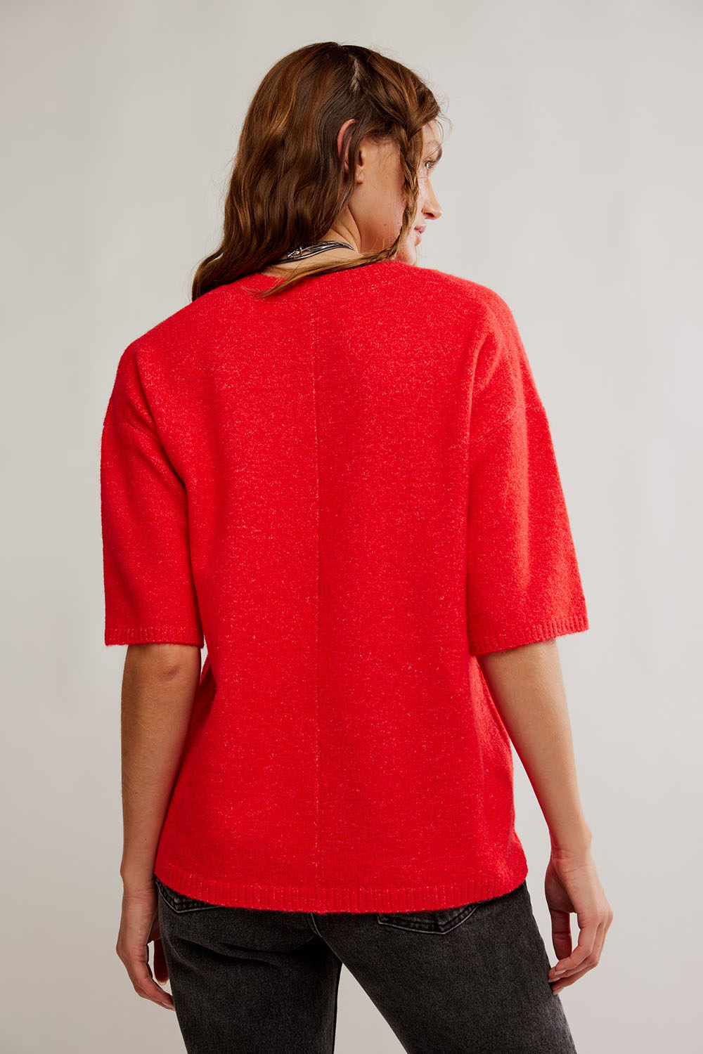 Free People - Margot Sweater Tee - Cherry Pop Melange - Back