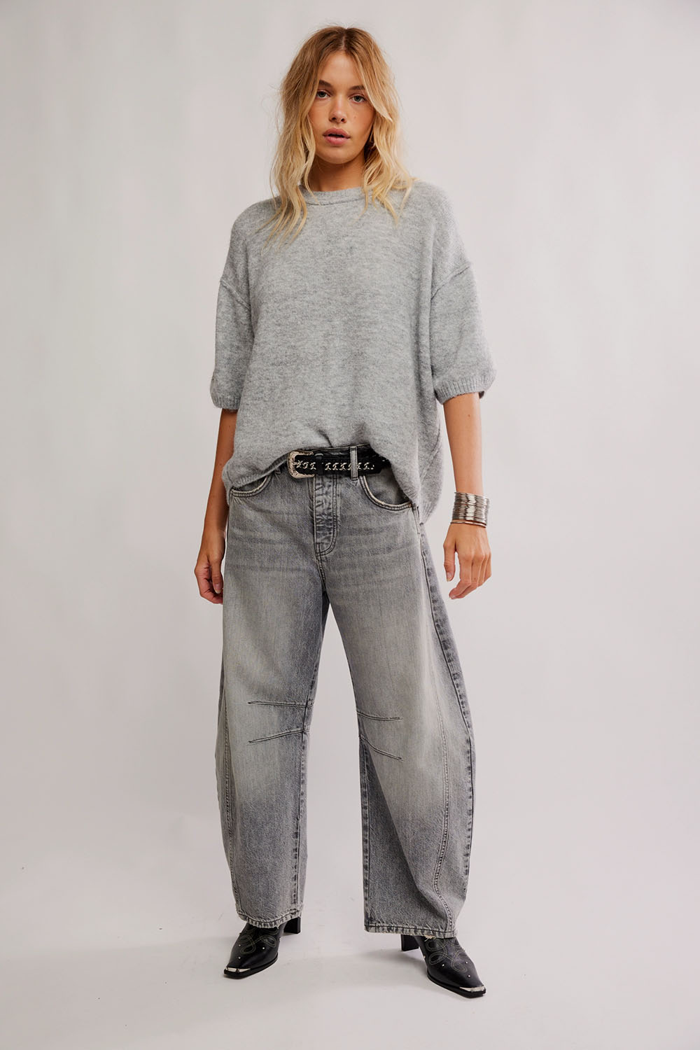 Free People - Margot Sweater Tee - Heather Grey