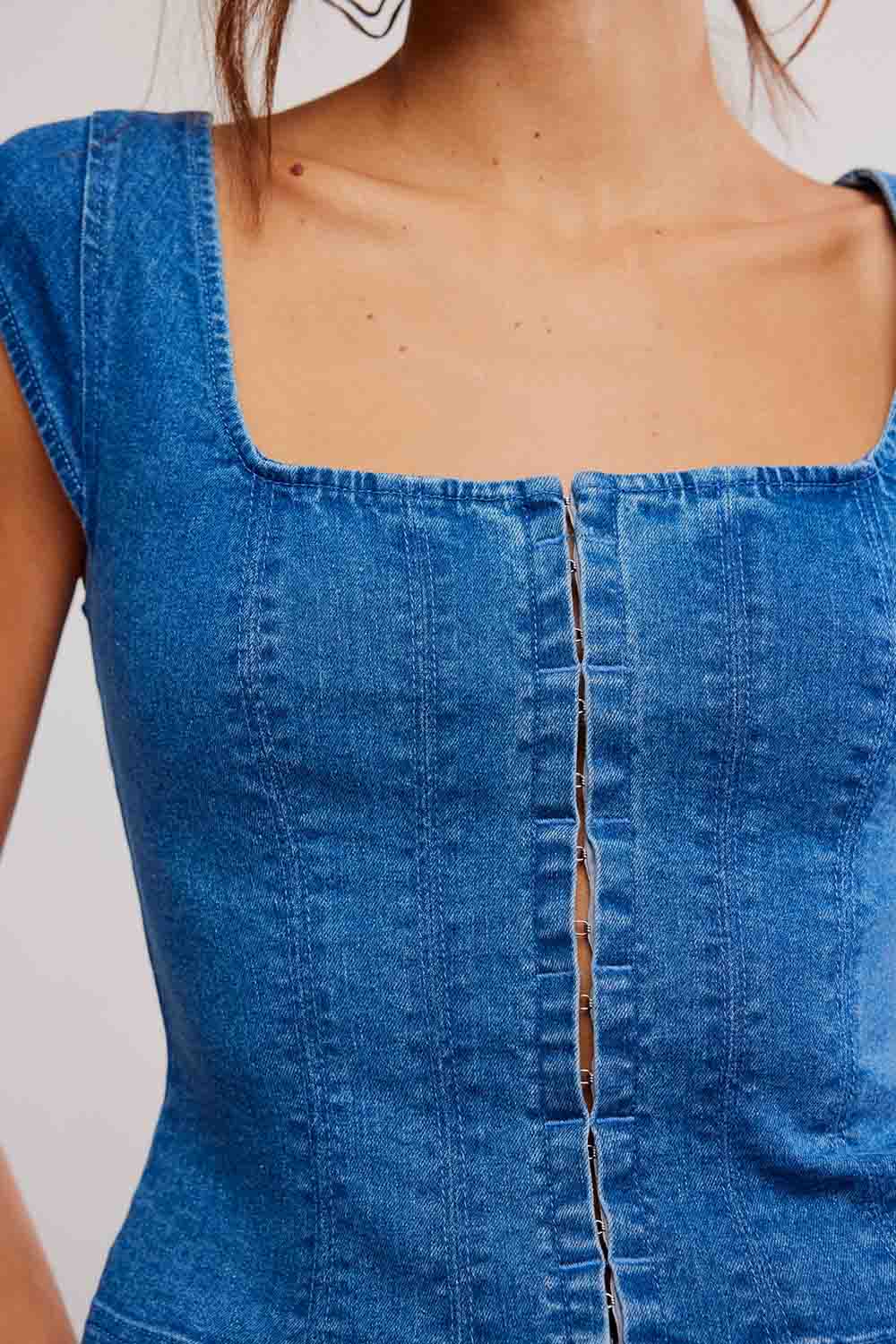 free people marilyn denim corset skylight detail