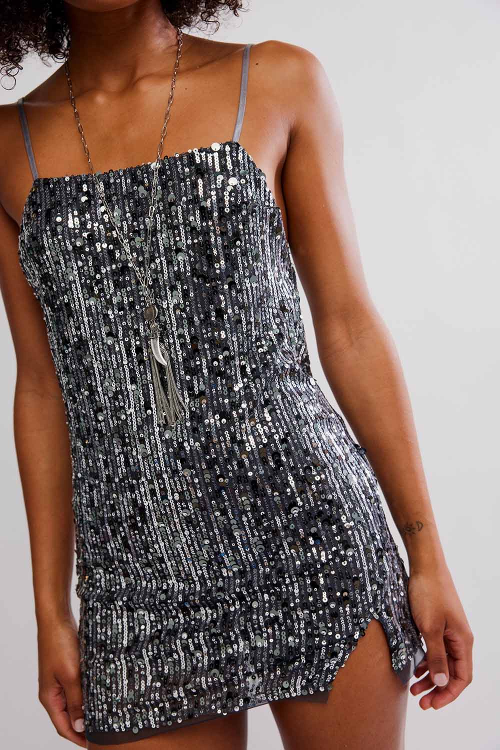 Free People - Midnight Kiss Mini Slip Charcoal Combo - Detail