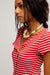 free people most wanted stripe cardi red white stripe detail