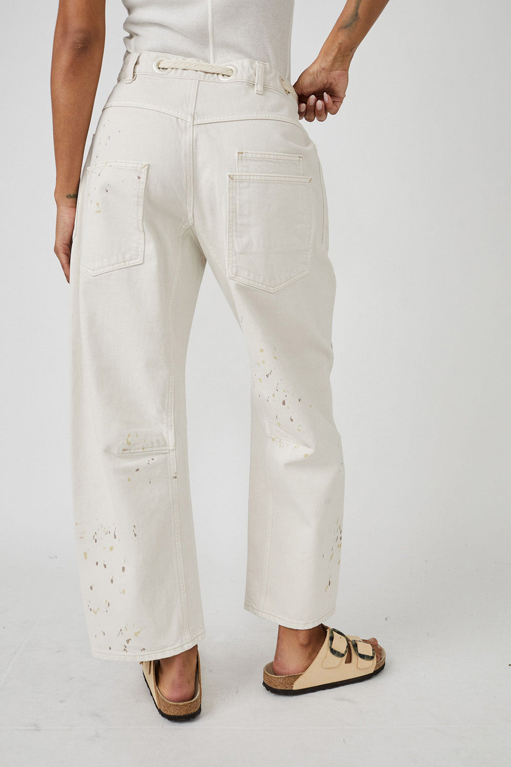 free people moxie low slung pull on pant white back