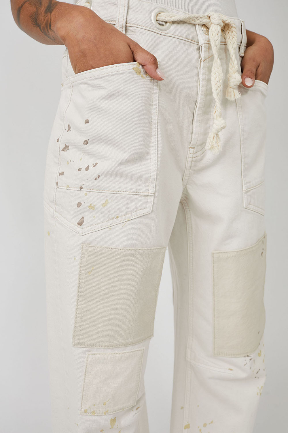 free people moxie low slung pull on pant white detail