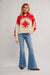 Free People - Mythical Sweater - Vanilla Scarlet Combo