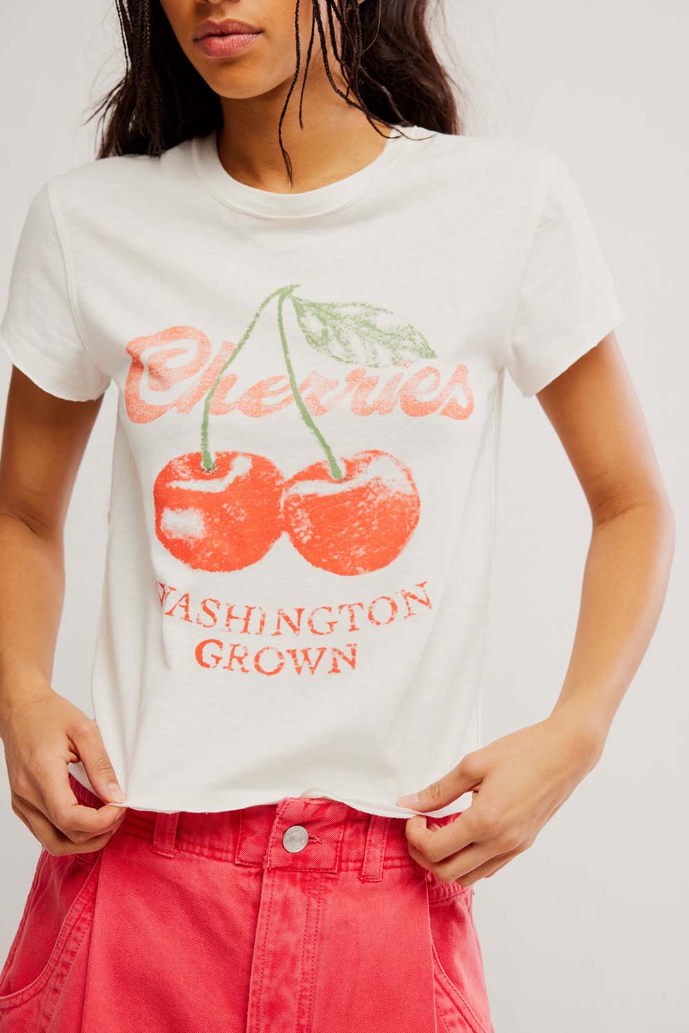 free people nova graphic tee cherry combo detail