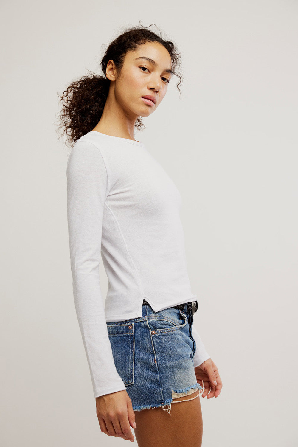 Free People - Nova Tee LS - Ivory - Side