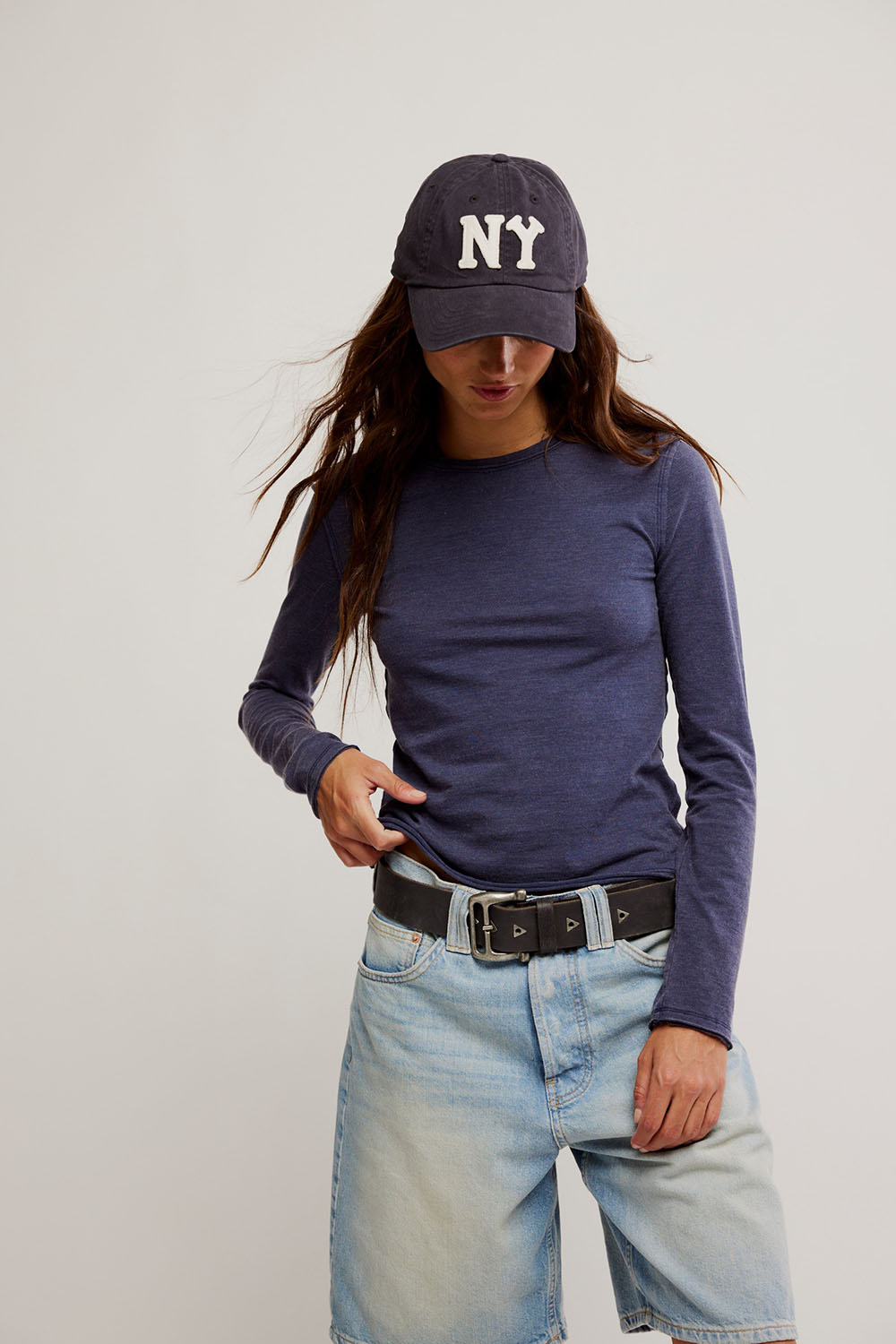 free people nova tee ls peacoat front