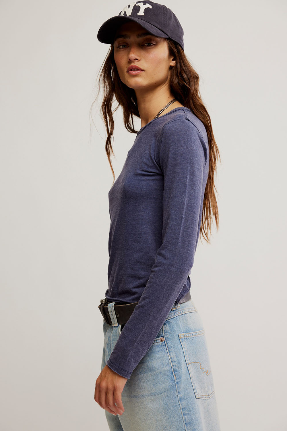 free people nova tee ls peacoat side