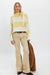 free people opal rugby stripe sweater lemon combo front