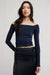 free people round two off the shoulder black front