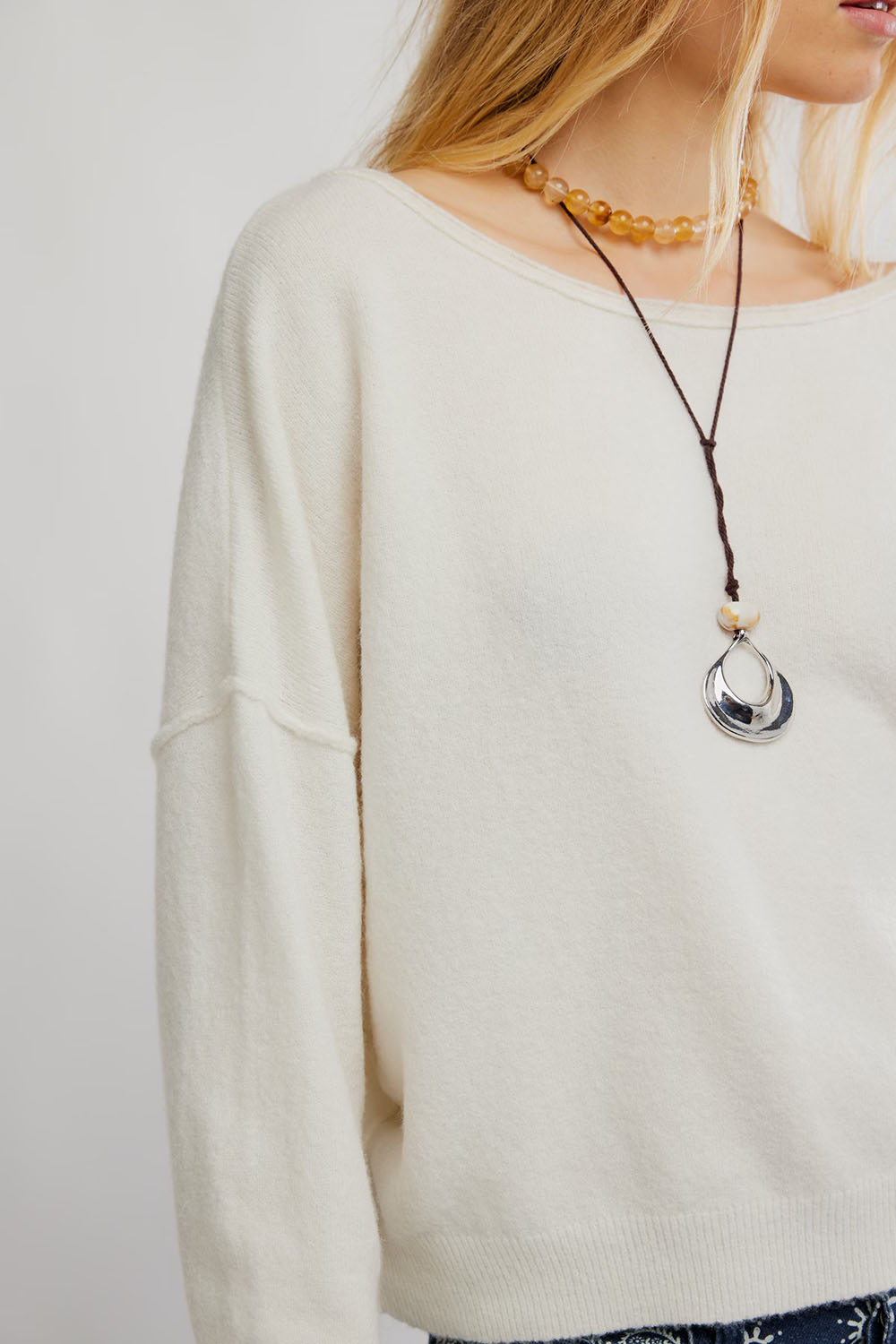 free people see me pullover white combo detail