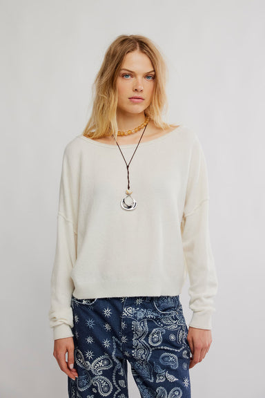 free people see me pullover white combo front