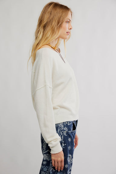 free people see me pullover white combo side