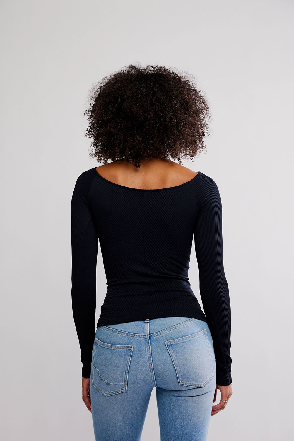 Free People - Sleek Rib Layering - Black - Back