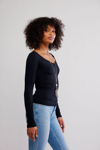 Free People - Sleek Rib Layering - Black - Side