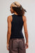 free people so soft seamless tank black  back