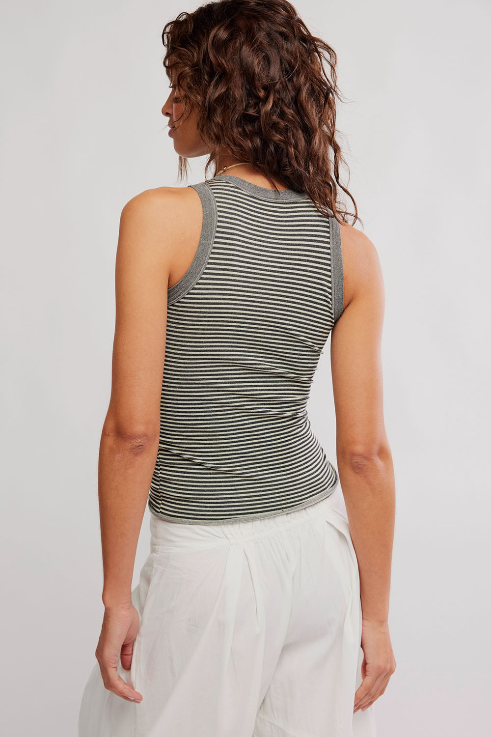 free people so soft seamless tank black white back