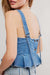 free people sunfaded denim top steel blue detail