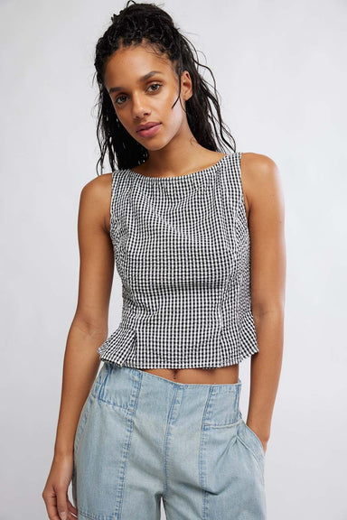 free people sunfaded top black and white combo front