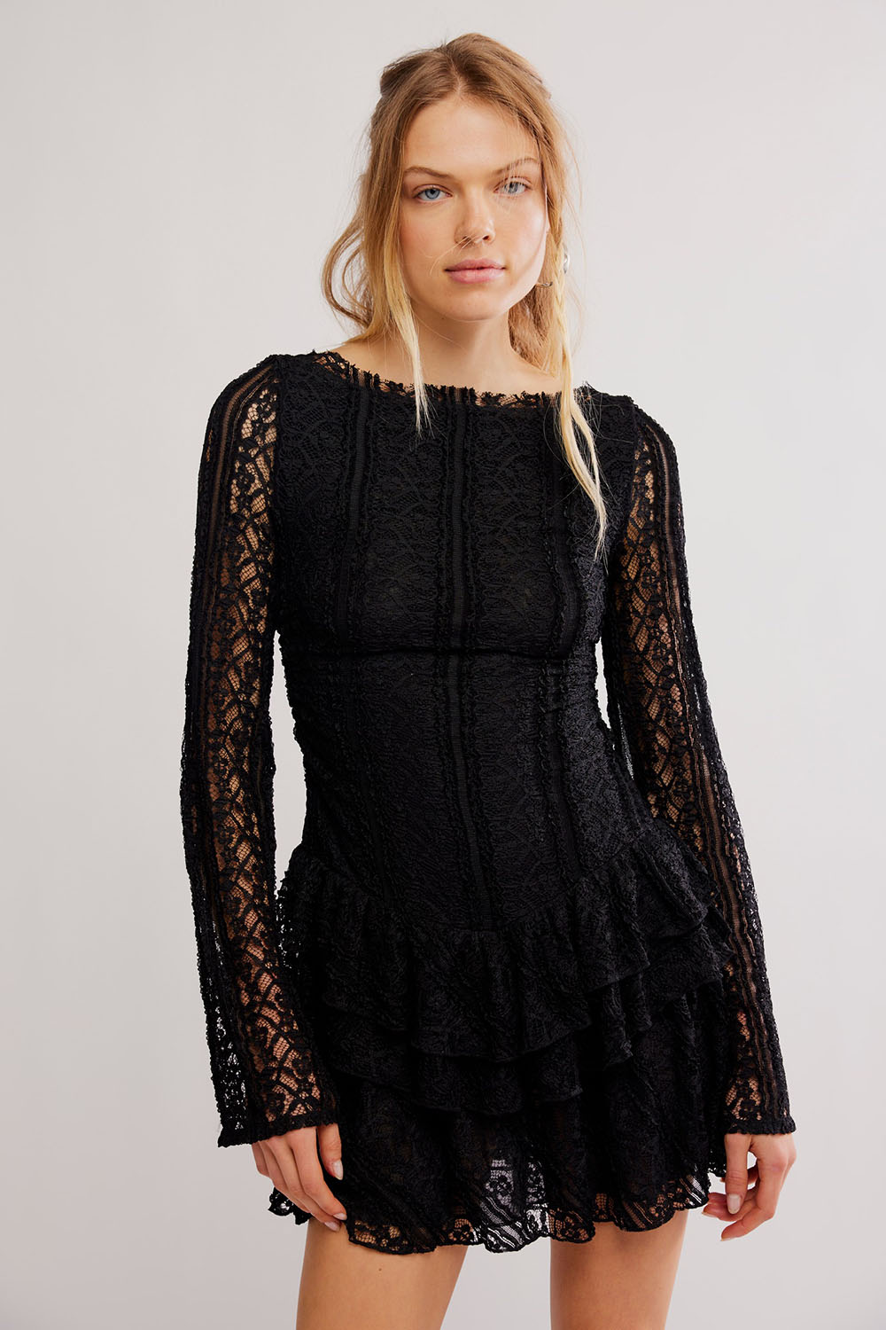 Free People - Tabby Lace Mini - Black - Front