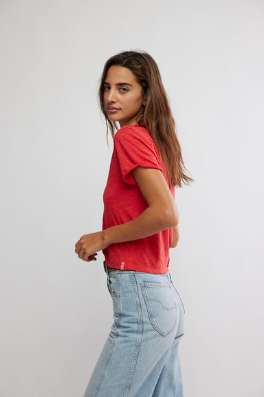 free people take 2 tee racing red side