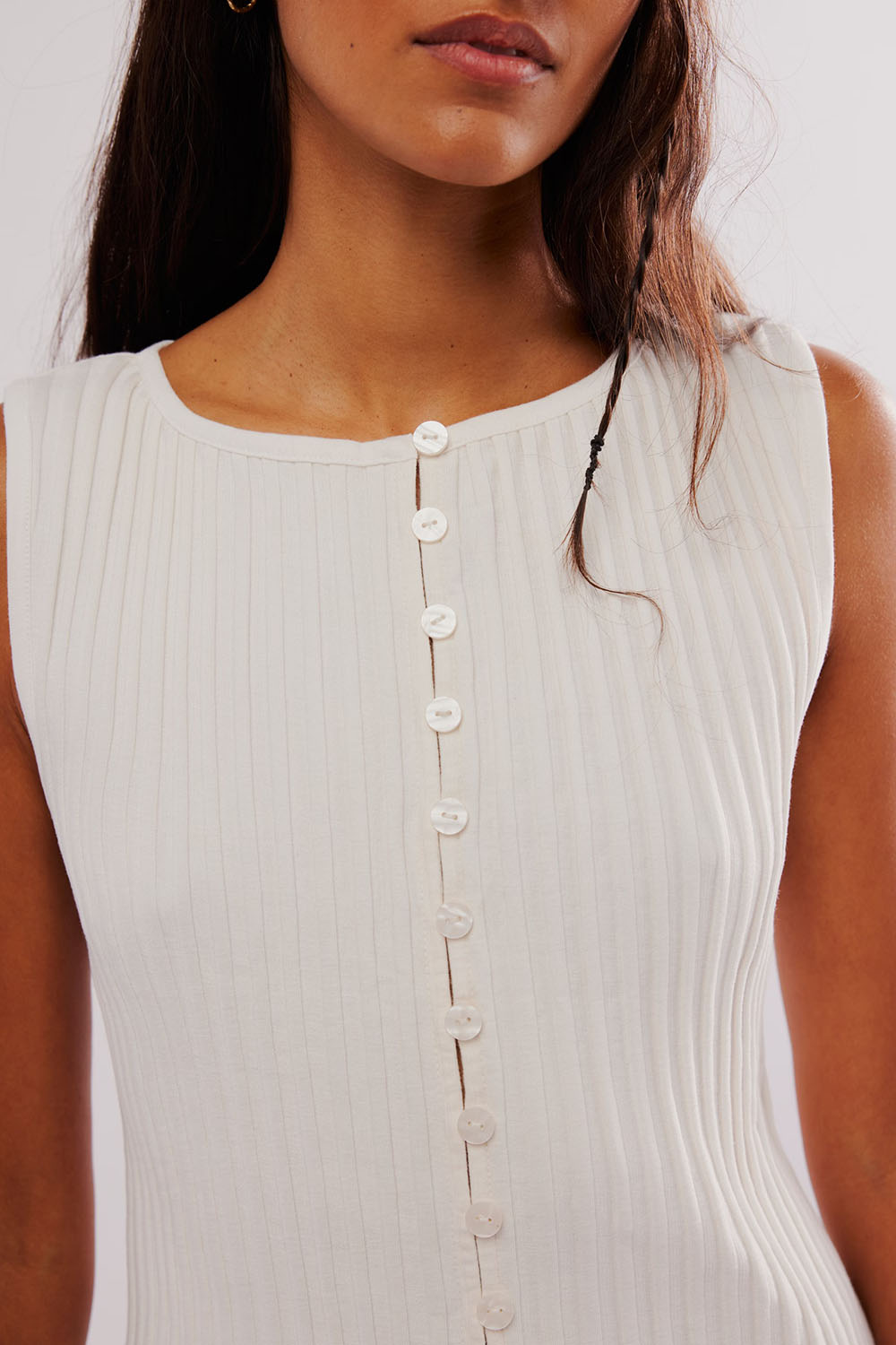 Free People - Tilly Vest - Ivory - Detail