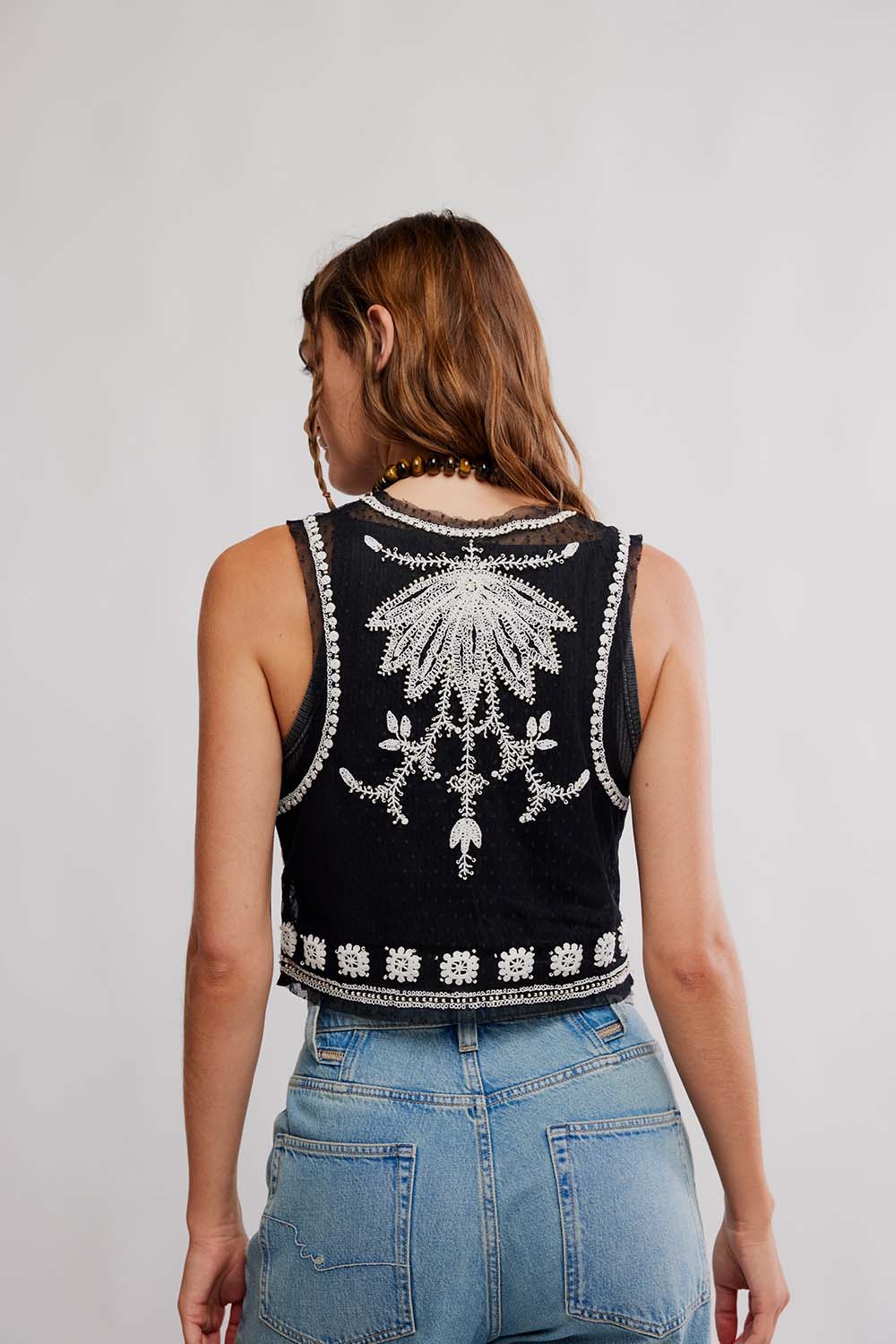 Free People - Under the Sun Vest - Black - Back
