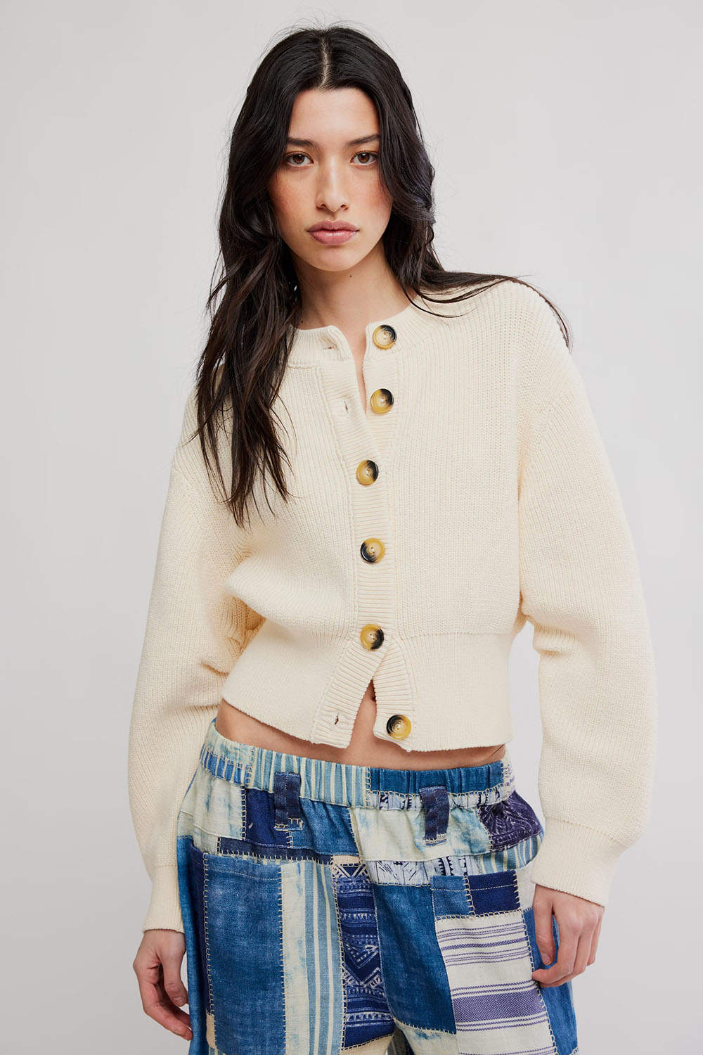 free people vienna cardigan ivory front