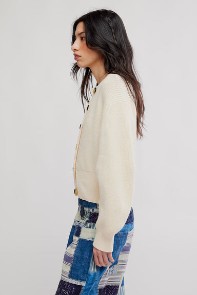 free people vienna cardigan ivory side