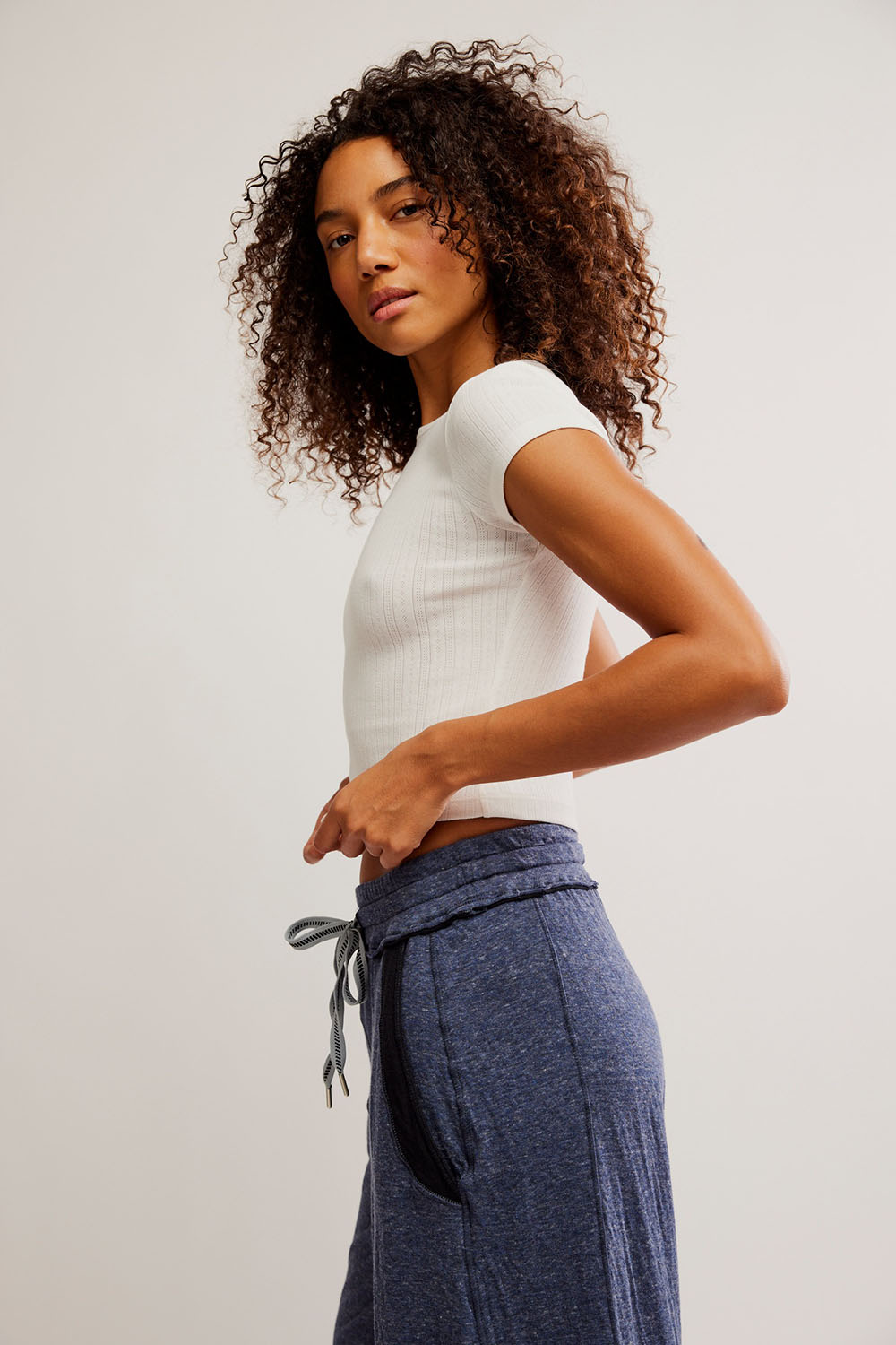 Free People - Wait A Minute Baby Tee - Oatmeal - Side