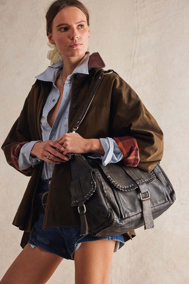 Free People - WTF Leigh Distressed Hobo - Aged Graphite - Model 