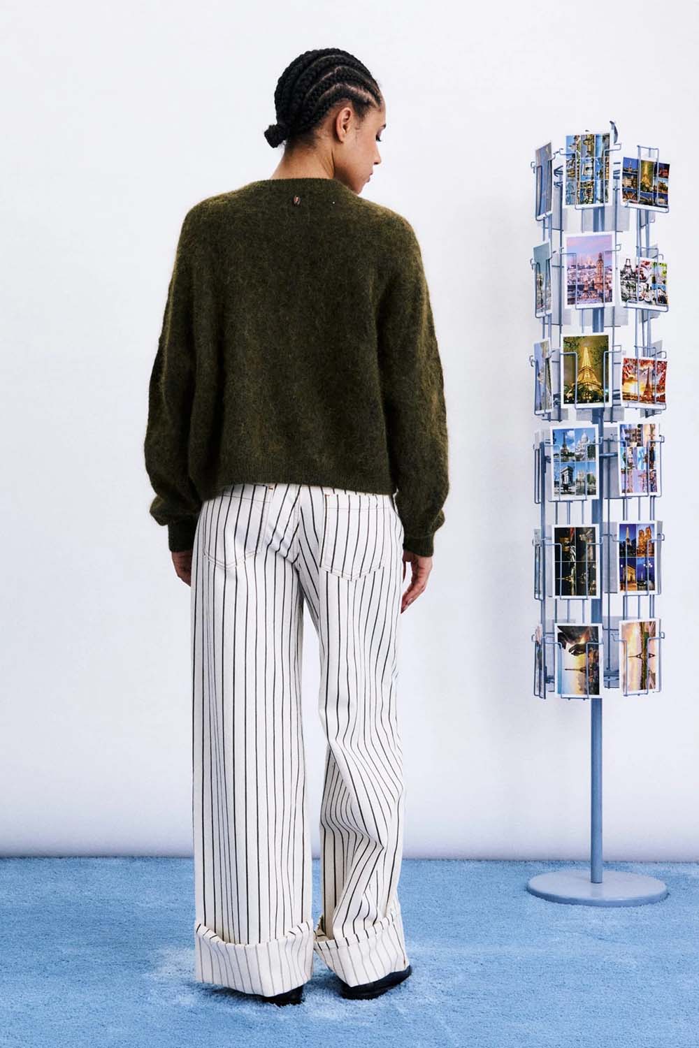 FRNCH Brooks Sweater in Kaki — Back view