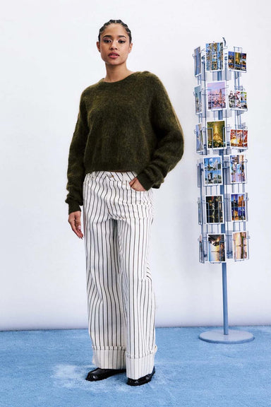 FRNCH Brooks Sweater in Kaki — Full-body view