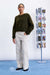 FRNCH Brooks Sweater in Kaki — Full-body view