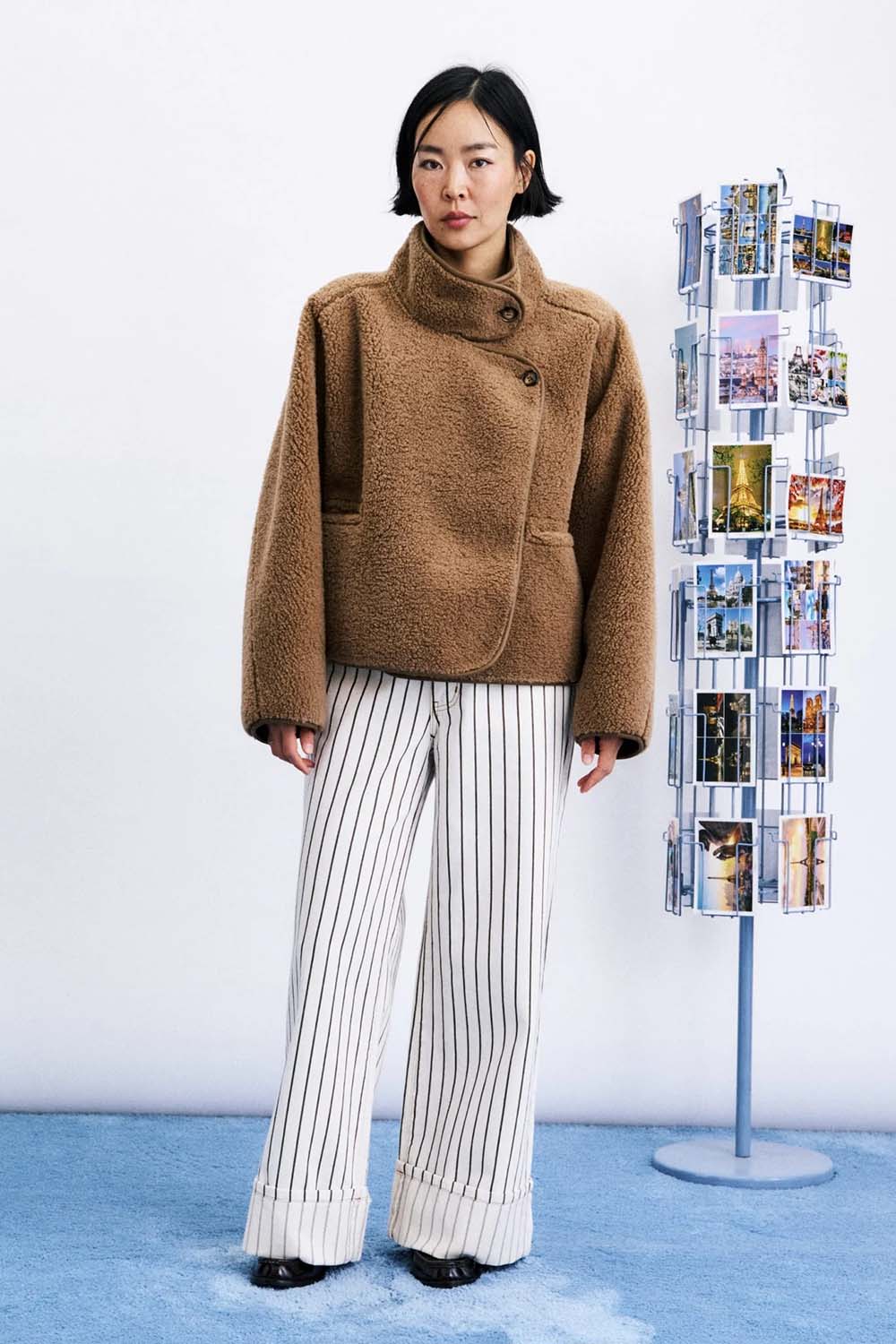 FRNCH Cauldron Reversible Coat in Camel — Front view