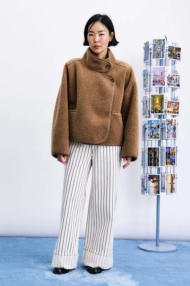 FRNCH Cauldron Reversible Coat in Camel — Front view