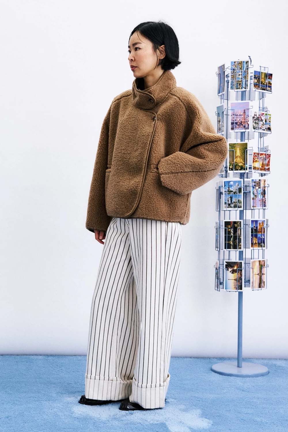 FRNCH Cauldron Reversible Coat in Camel — Side view