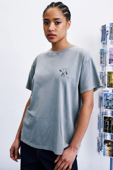 FRNCH Globetrotter T-Shirt in Gris — Front view
