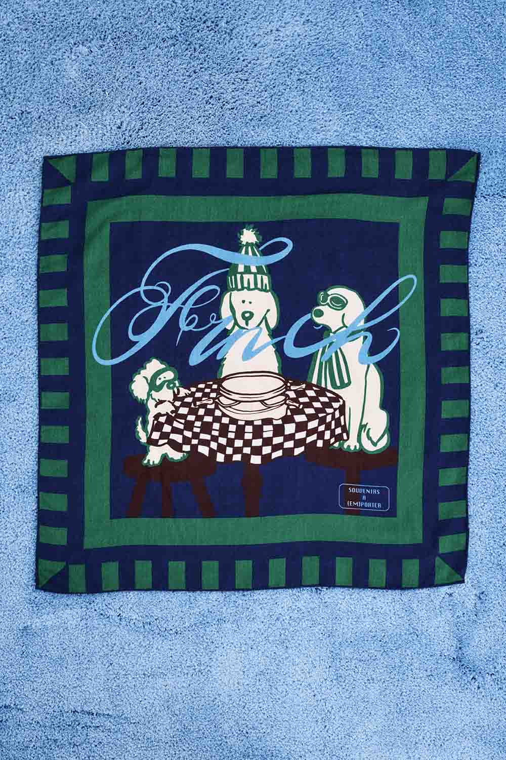 FRNCH Kishu Scarf in Bleu Marine — Flat-lay view