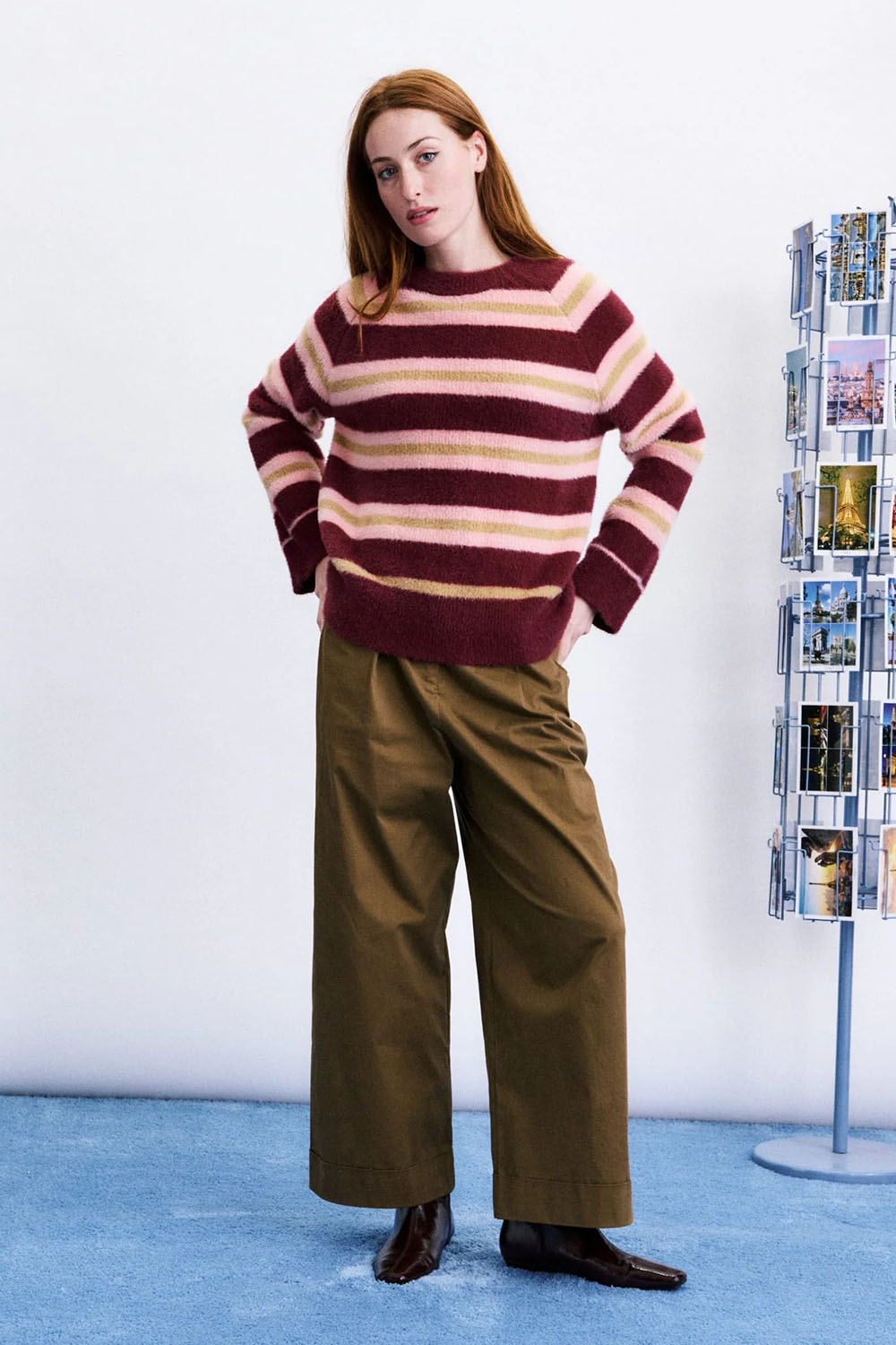 FRNCH Nara Sweater in Bordeaux — Front view