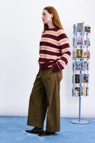 FRNCH Nara Sweater in Bordeaux — Side view
