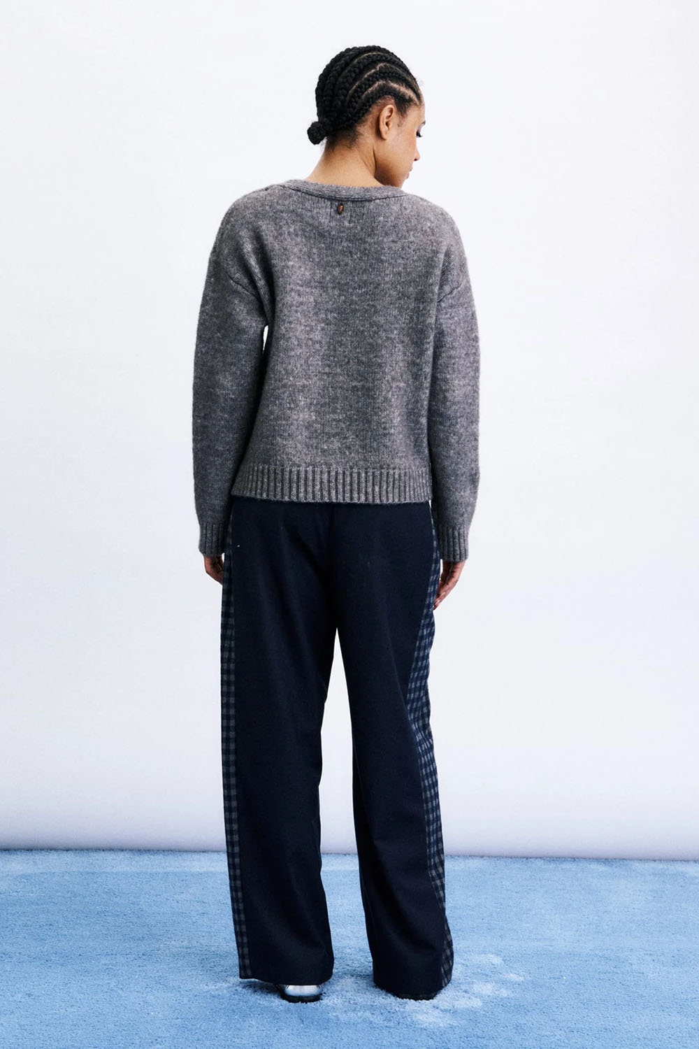 FRNCH Seorak Cardigan in Gris — Back view