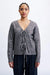 FRNCH Seorak Cardigan in Gris — Front view
